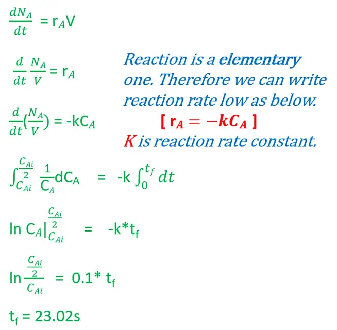 batch reactor problem